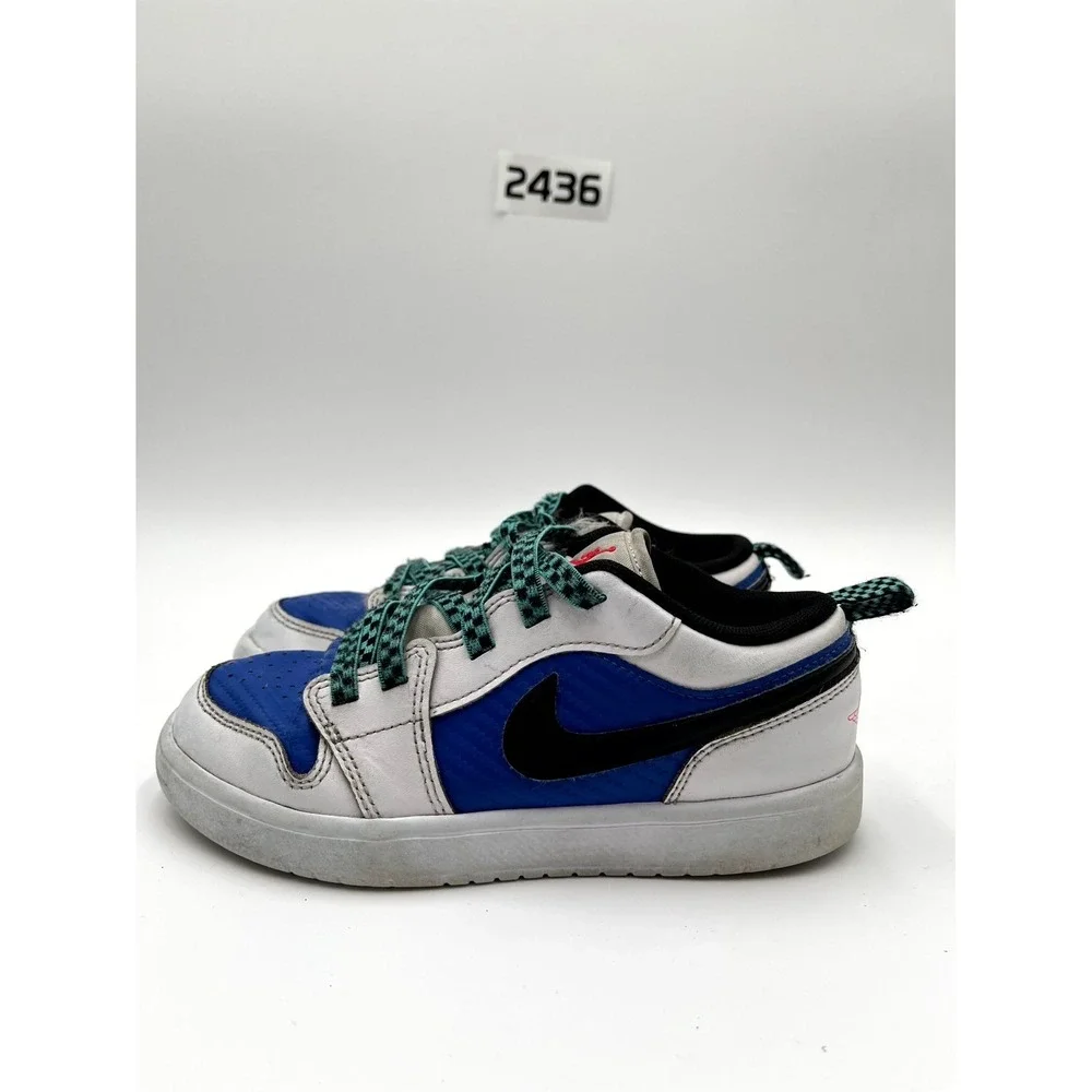 Nike Air Jordan 1 Low Alt SE FQ8708-100 Youth 2 Shoes White Blue Swoosh Sneakers